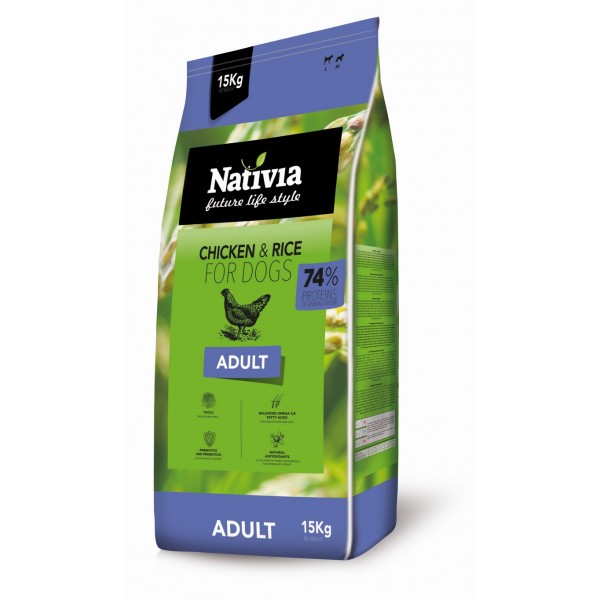 Nativia Adult - Chicken&Rice 15 kg 