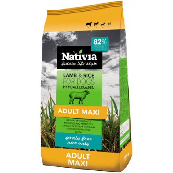 Nativia Adult Maxi - Lamb&Rice 15 kg