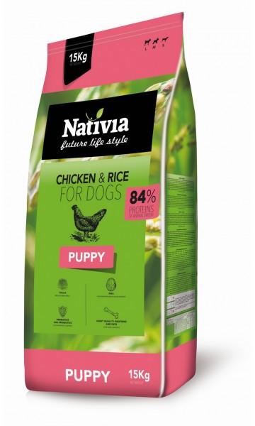 Nativia Puppy - Chicken&Rice 15 kg