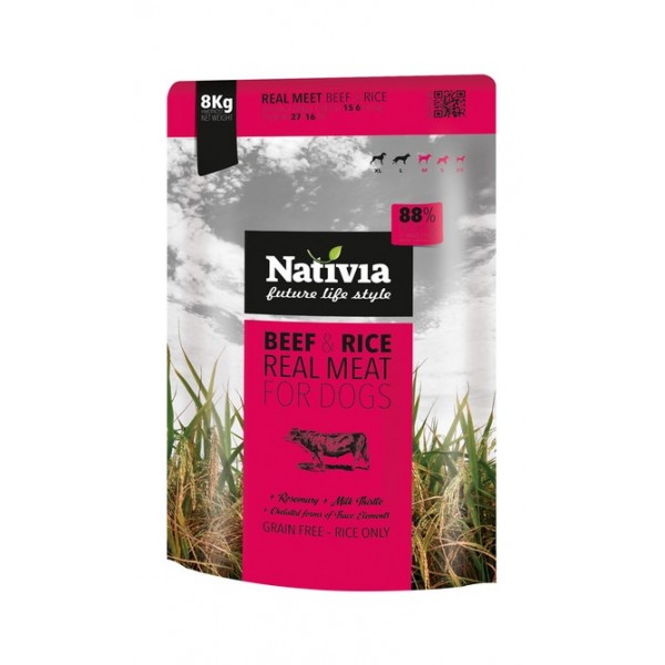 Nativia Real Meat - Beef&Rice 8 kg