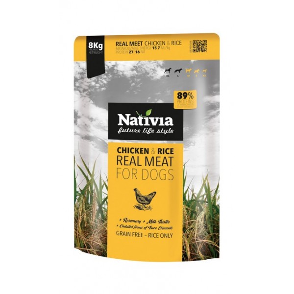 Nativia Real Meat - Chicken&Rice 8 kg